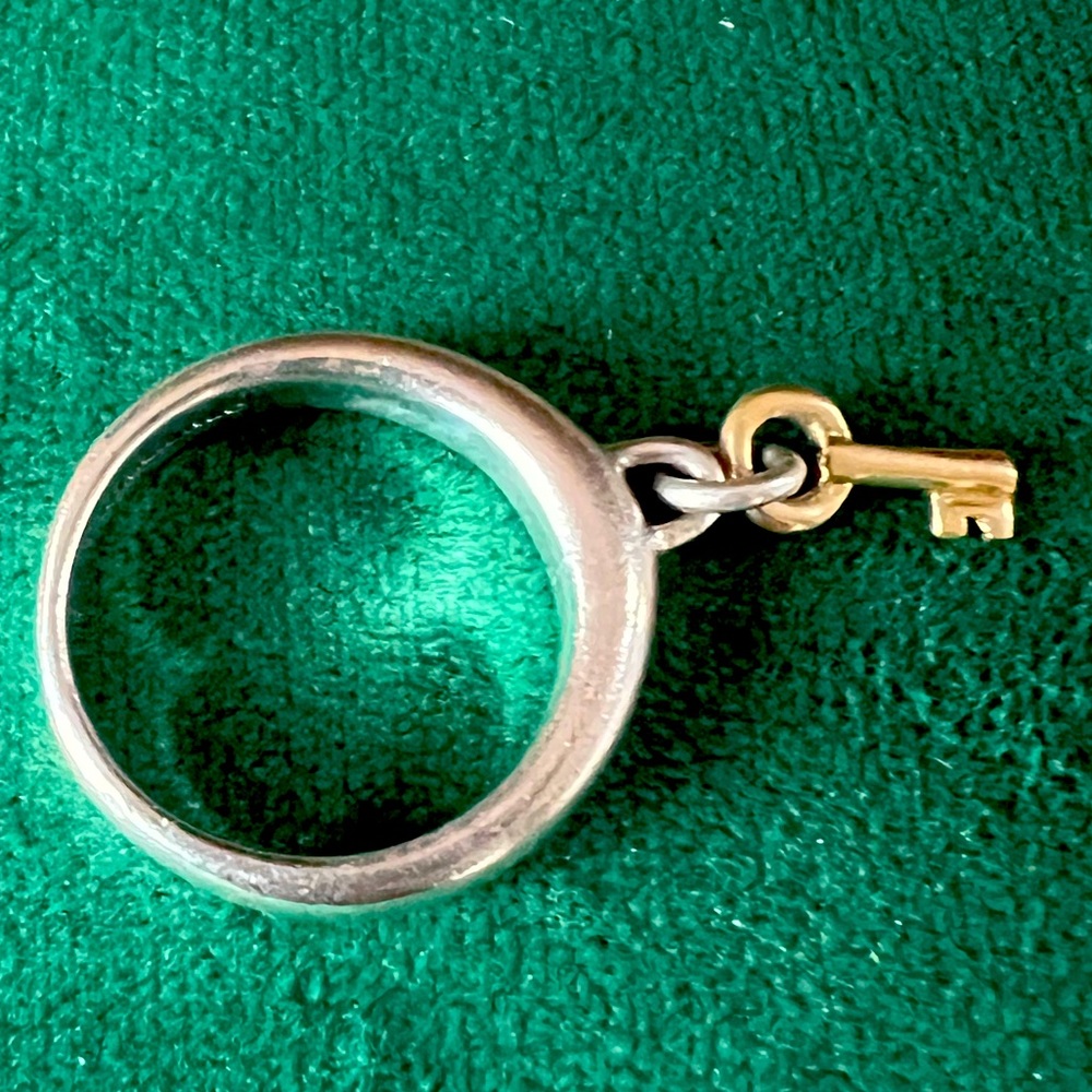 Tiffany & Co. Silver Ring with Gold Key